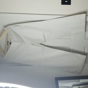 Black pin stripe, white pants, Size 14, cuffs